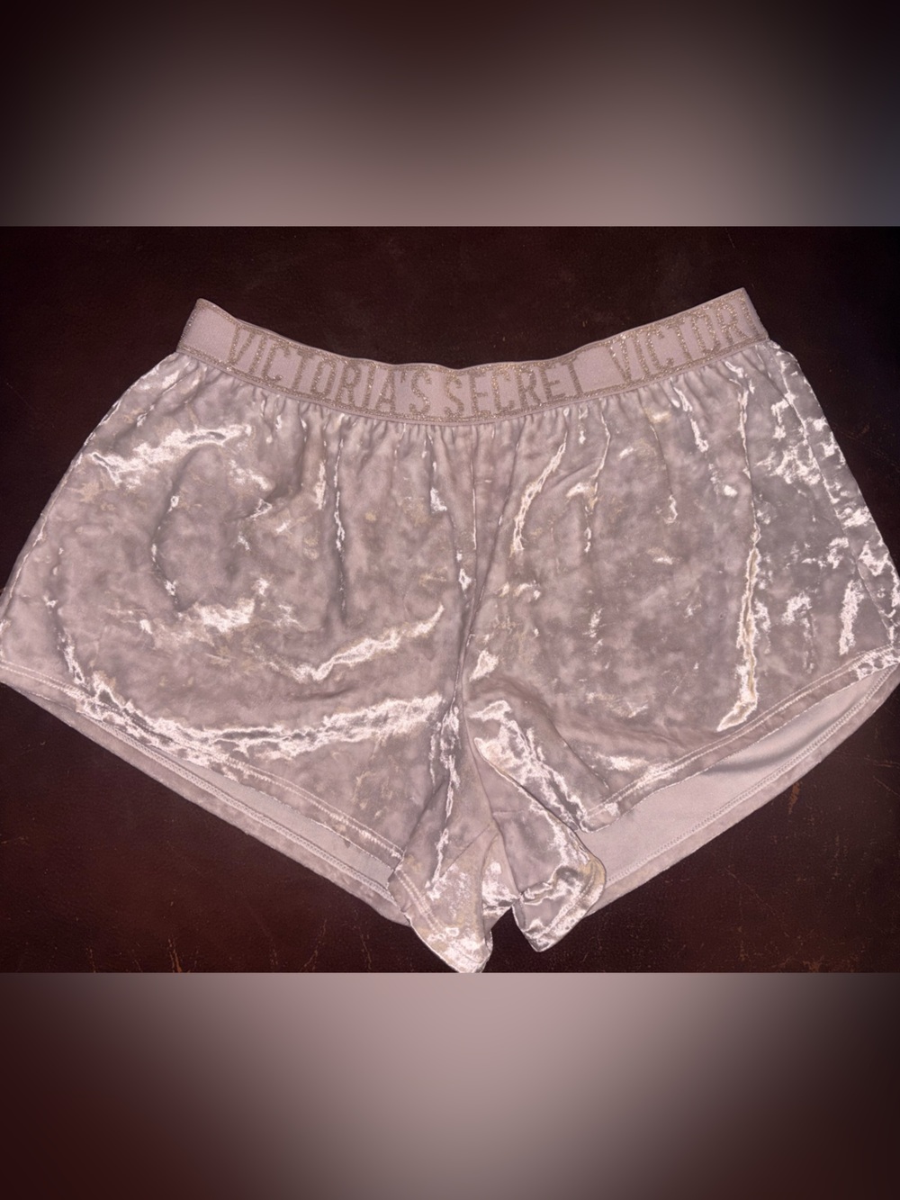 Victoria's Secret Velvet Lounge Shorts - Light Silver
